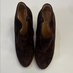 Christian Louboutin Rich Brown Suede Ankle Booties